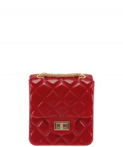 Diamond Quilted Pattern Square Small Jelly Bag 7160 RED